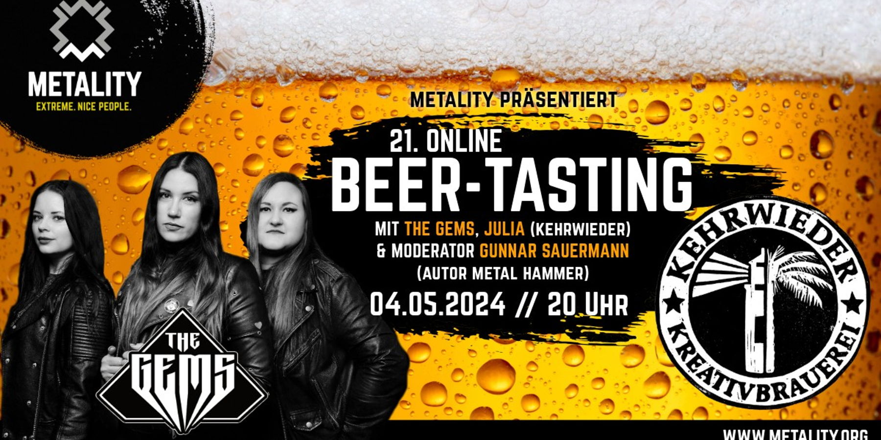 21. Beer Tasting mit The Gems und der Kehrwieder Kreativbrauerei